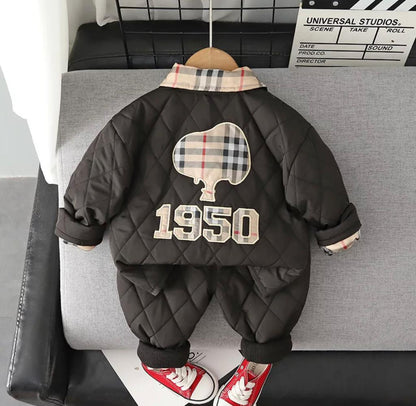 Baby Boy Burberry Print Track Suit White Baby Clothing for kids