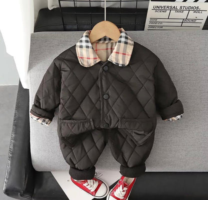 Baby Boy Burberry Print Track Suit White Baby Clothing for kids