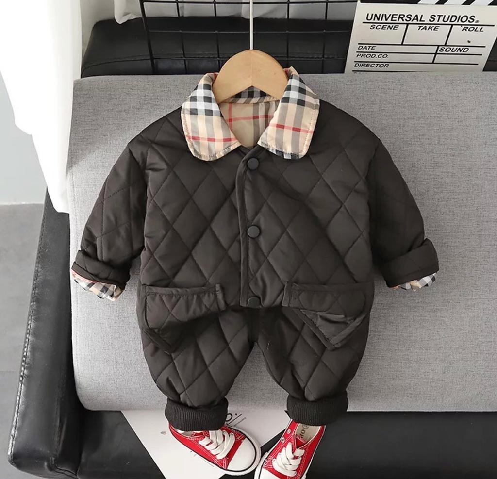Baby Boy Burberry Print Track Suit White Baby Clothing for kids