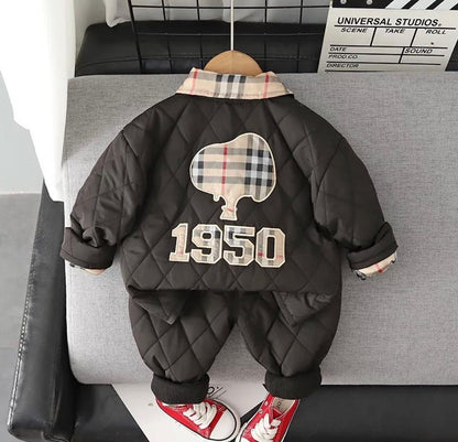 Baby Boy Burberry Print Track Suit White Baby Clothing for kids