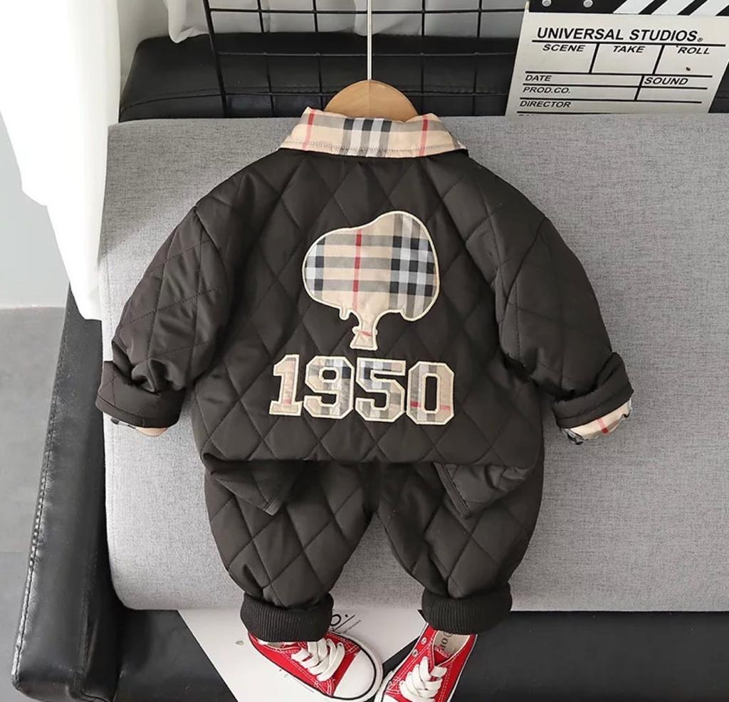 Baby Boy Burberry Print Track Suit White Baby Clothing for kids
