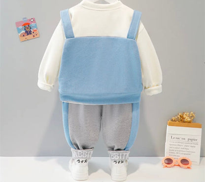 Baby Unisex “Rabbit “ Captioned Tracksuit With Matching Soft Toy Pink Baby Clothing for kids