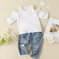 Baby Girl Top With Jeans Set