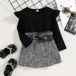 Baby Girl Top With Ruffles & Skirt Set With Matching Waist Belt