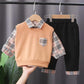 Baby Boy Burberry Print Shirt Pants & Sweater Set