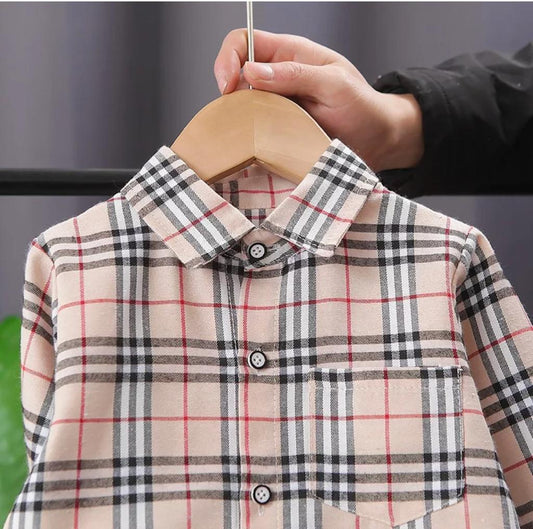 Baby Boy Burberry Print Shirt Pants & Sweater Set