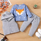 Baby Boy Trendy Fox Print Set With Hoodie & Pants