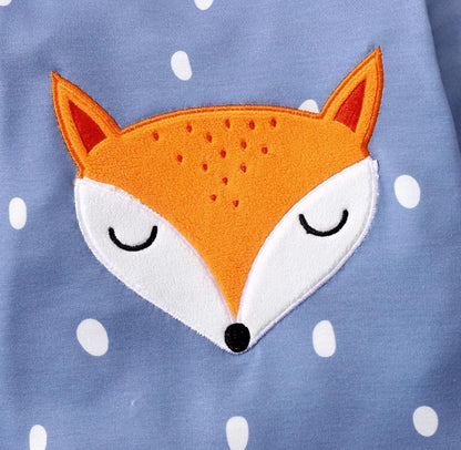 Baby Boy Trendy Fox Print Set With Hoodie & Pants Blue Sets for kids
