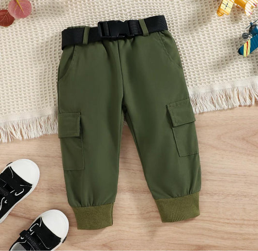 Baby Boy “Bro” Captioned T-Shirt With Pants Set Green Sets for kids