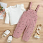 Baby Girl Flower Print Jumpsuit With Ruffled Sleeves Top Set