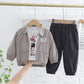 Baby Boy Casual Stripped Zipper And T-Shirt Set With Matching Pants