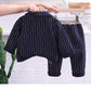 Baby Boy Formal Striped Suit With T-Shirt & Teddy Bear