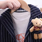 Baby Boy Formal Striped Suit With T-Shirt & Teddy Bear