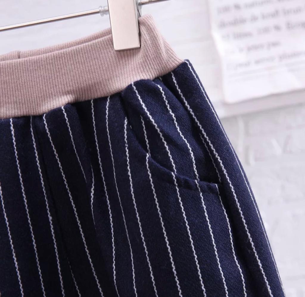 Baby Boy Formal Striped Suit With T-Shirt & Teddy Bear