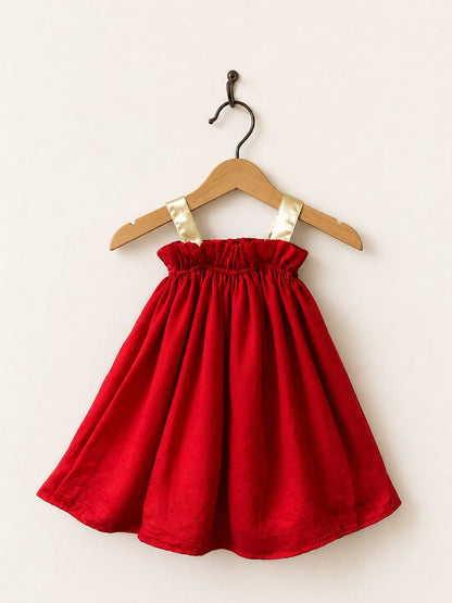 Crimson Red (with creamy ivory straps)