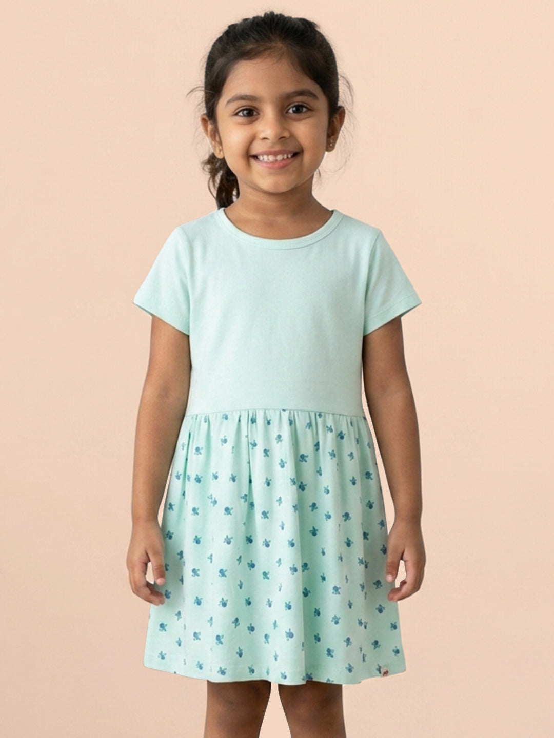 Fruity Fun Super Soft Dress for Girls (Blue)