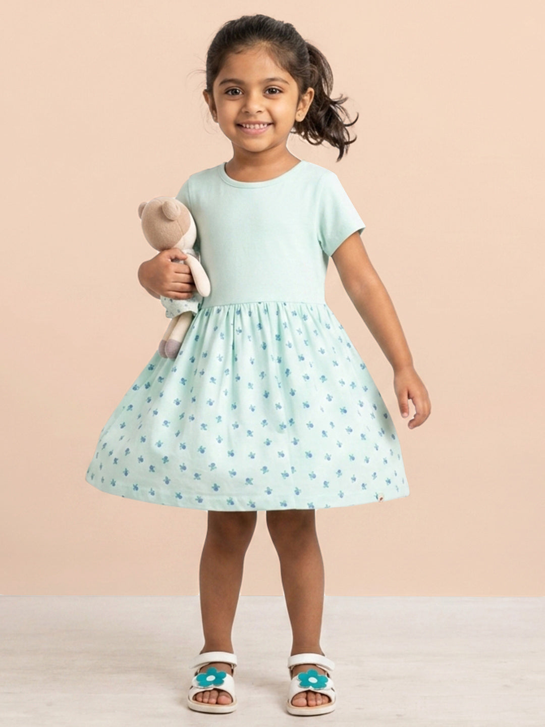 Fruity Fun Super Soft Dress for Girls (Blue)