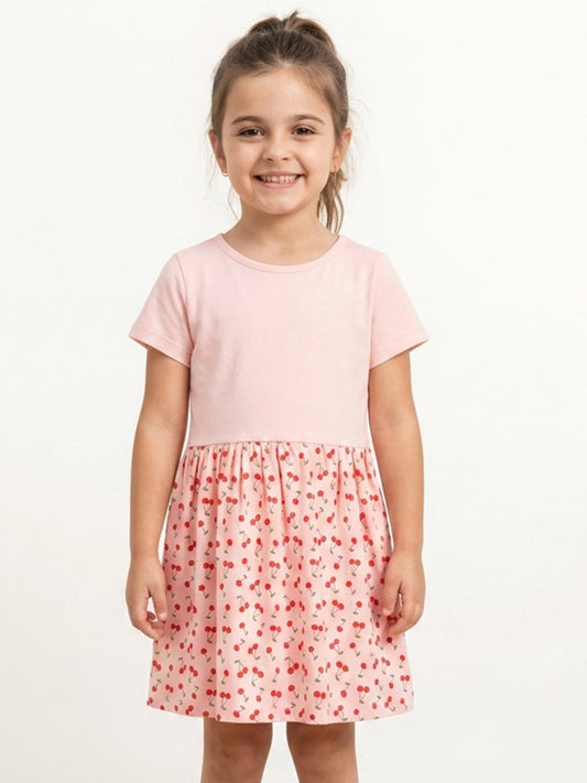 Fruity Fun Super Soft Dress for Girls (Pink)