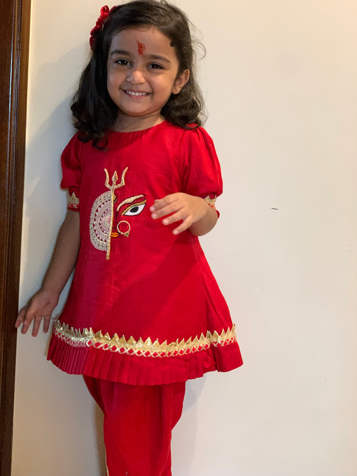 Durga Shakti Kurta Dhoti Set for Girls