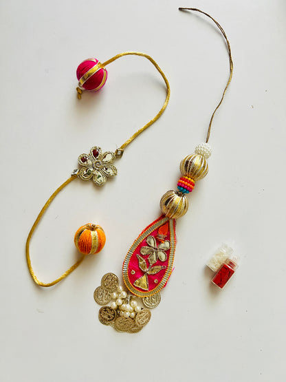 Rimjhim Gota Patti Rakhi and Lumba Set