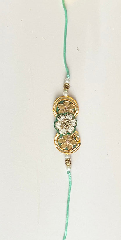 Samriddhi Gota Patti Rakhi and Lumba Haathphool Set