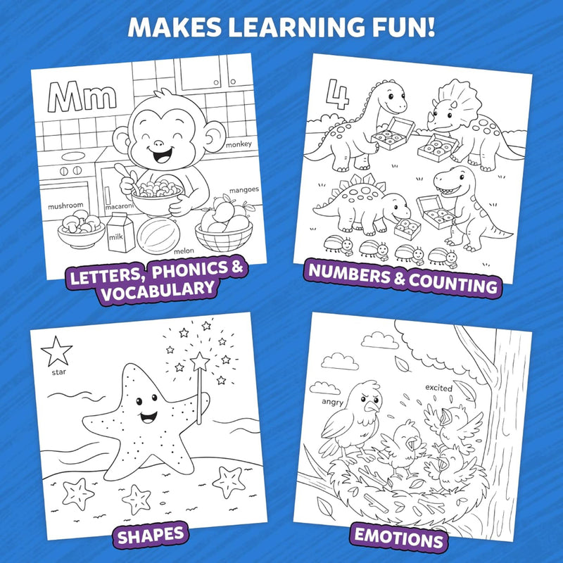 Colour and Learn - Letters, phonics, numbers, shapes & emotions
