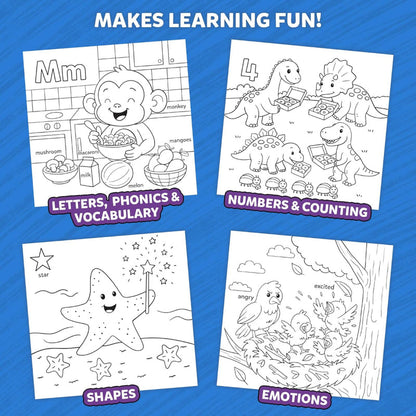Colour and Learn - Letters, phonics, numbers, shapes & emotions