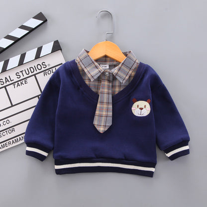 Baby Boy Gentleman Sweater With Tie Blue Baby Clothing for kids