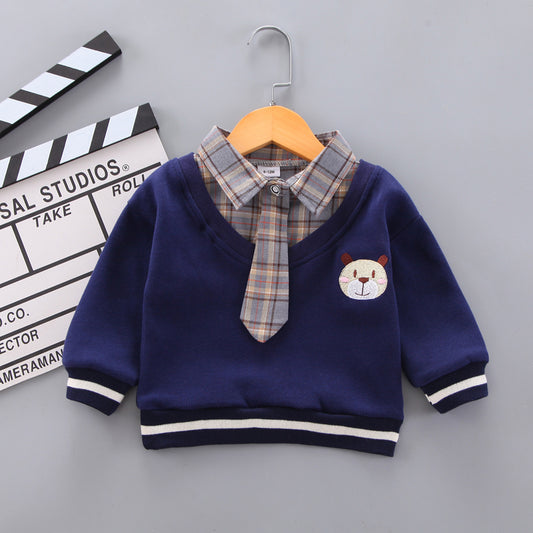 Baby Boy Gentleman Sweater With Tie Blue Baby Clothing for kids