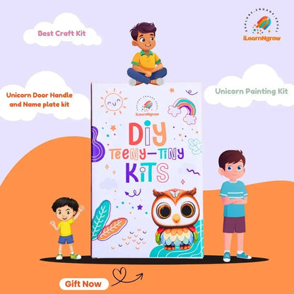 Teeny Tiny Unicorn Craft Bundle for Kids – Painting Kit & Door Handle Name Plate DIY Set