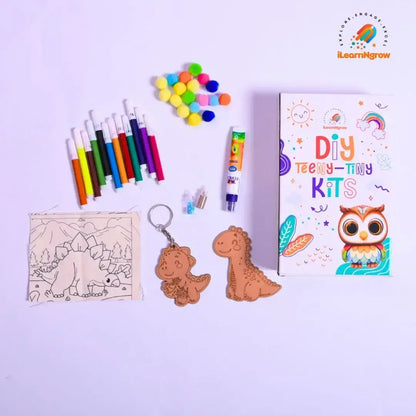 Teeny Tiny Craft Bundle for Kids – Pen Stand, Fridge Magnet & Dino Painting Kit | Fun Art & DIY Activities