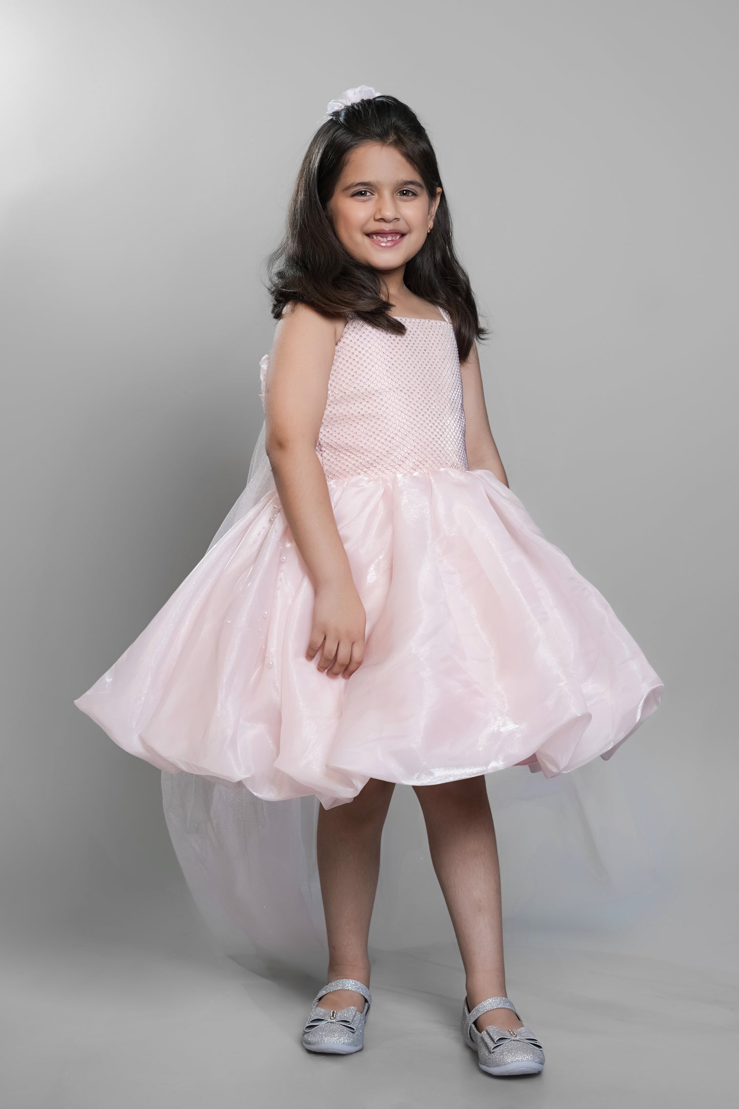 Tissue Dress With A Trail At The Back