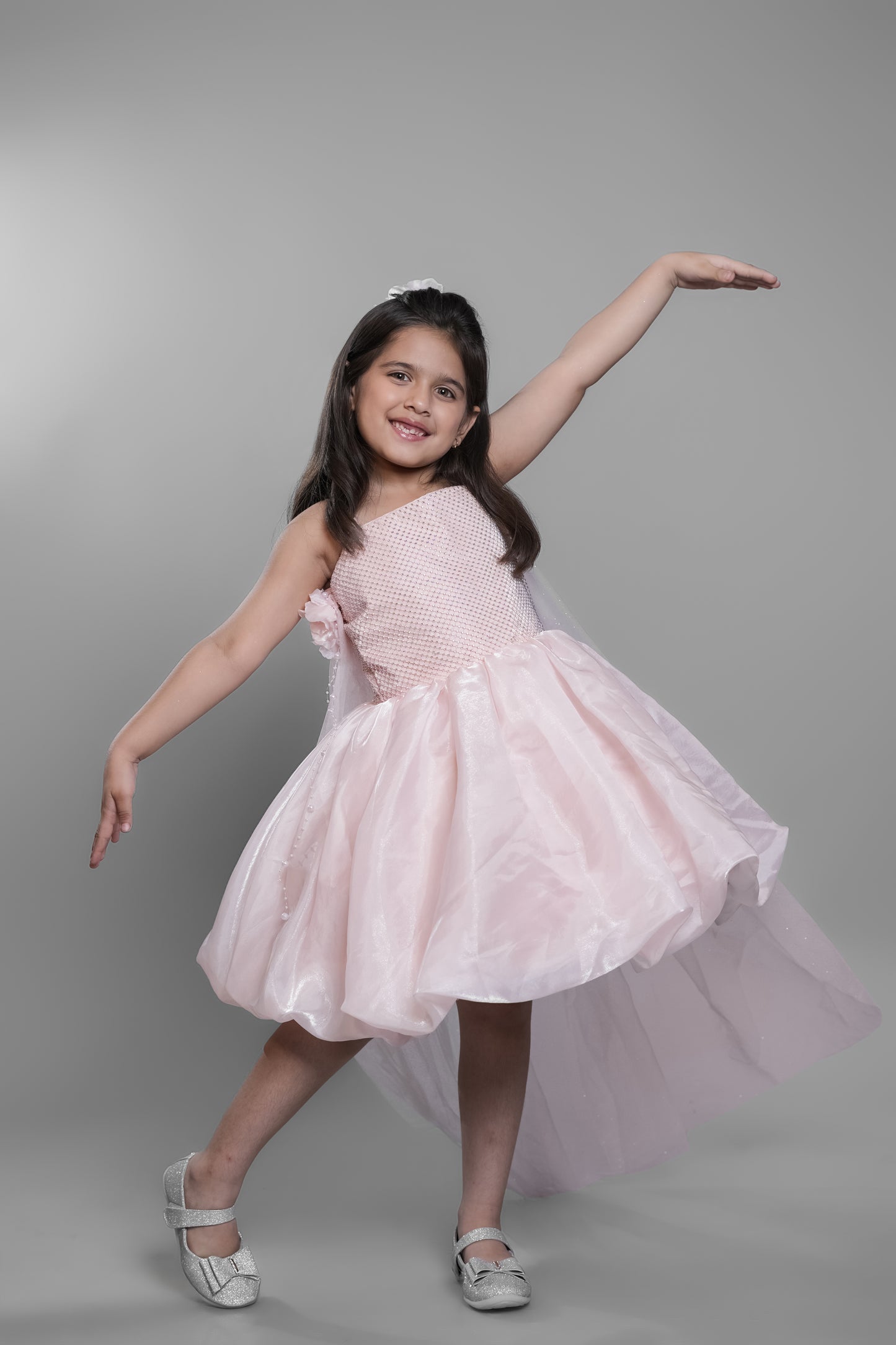 Tissue Dress With A Trail At The Back