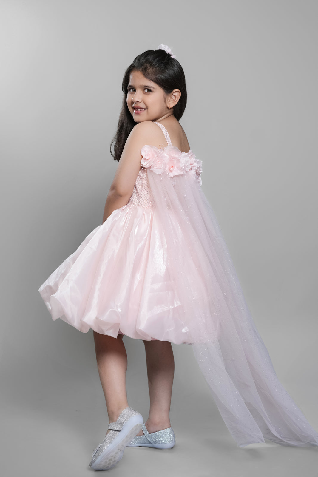 Tissue Dress With A Trail At The Back