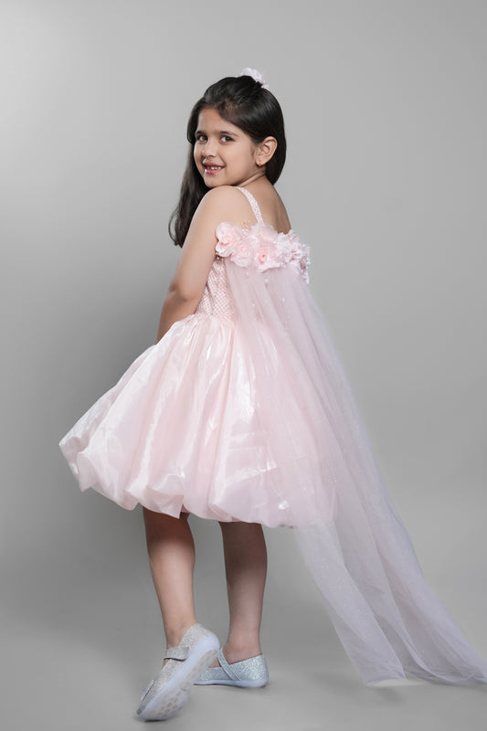 Tissue Dress With A Trail At The Back