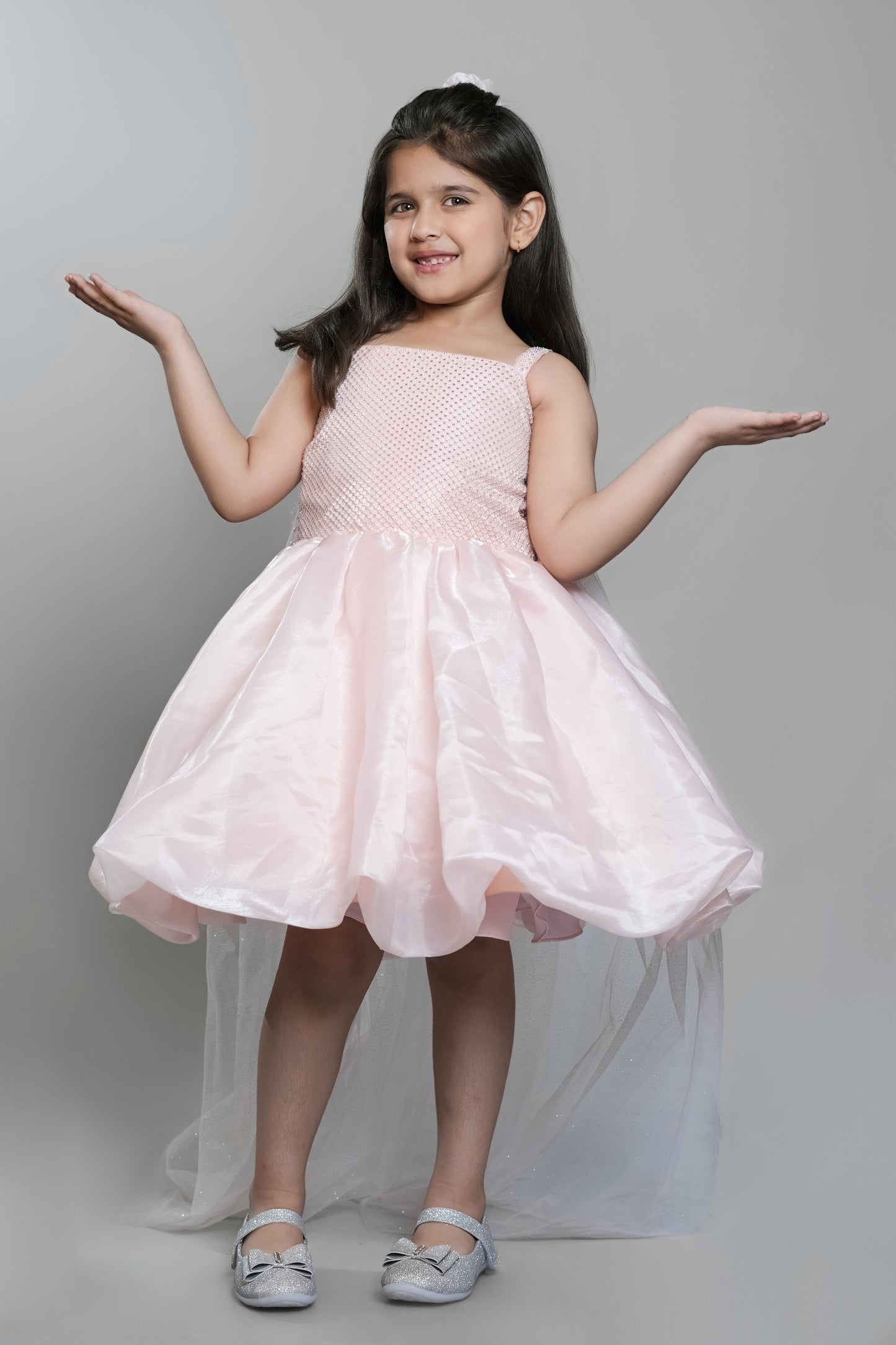 Tissue Dress With A Trail At The Back