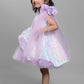 Mauve Sequin Dress With Shoulder Bow