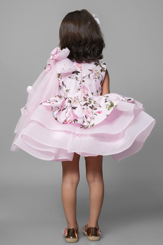 Flared Dress With A Shoulder Bow