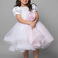 Pink & White Dress With A Flower