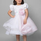 Pink & White Dress With A Flower