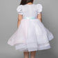 Pink & White Dress With A Flower