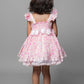 Floral Printed Dress Embellished With Flower Belt