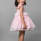 Floral Printed Dress Embellished With Flower Belt