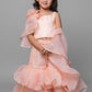 Peach Gharara With Flower Dupatta