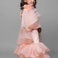 Peach Gharara With Flower Dupatta