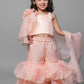 Peach Gharara With Flower Dupatta