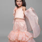 Peach Gharara With Flower Dupatta