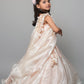 Peach Lehenga Set With Embroidery And Handmade Flower Embellishment