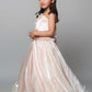 Peach Lehenga Set With Embroidery And Handmade Flower Embellishment