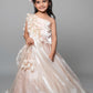 Peach Lehenga Set With Embroidery And Handmade Flower Embellishment